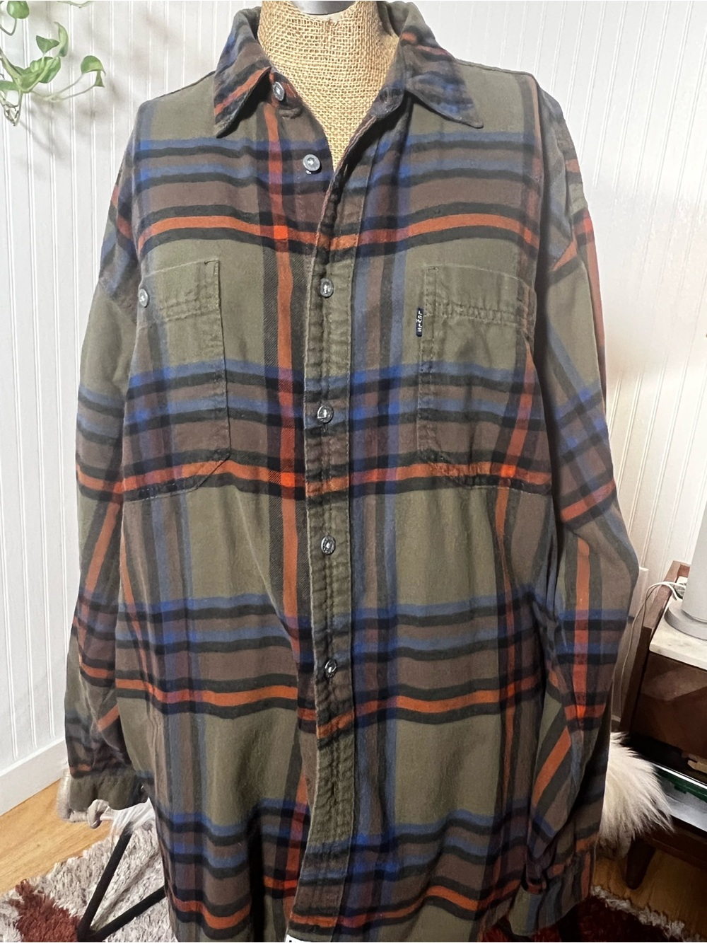 Men's levi’s vintage Plaid flannel Button-Up Shirt Jacket - Classic Casual
